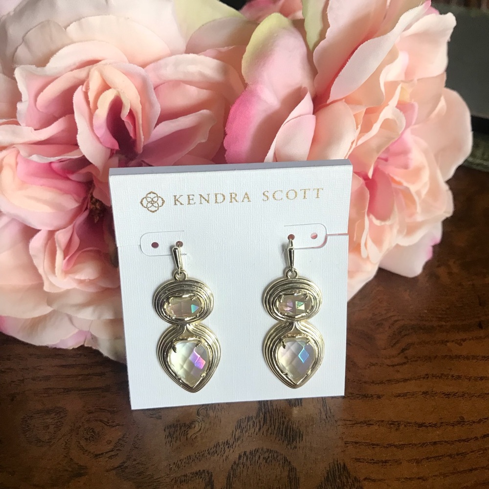 Kendra Scott Custom Gold Clear Iridescent Yiras